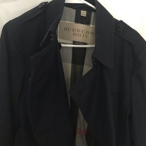 Black Burberry trench coat